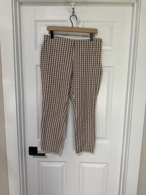 a new day Brown and White Gingham Chinos
